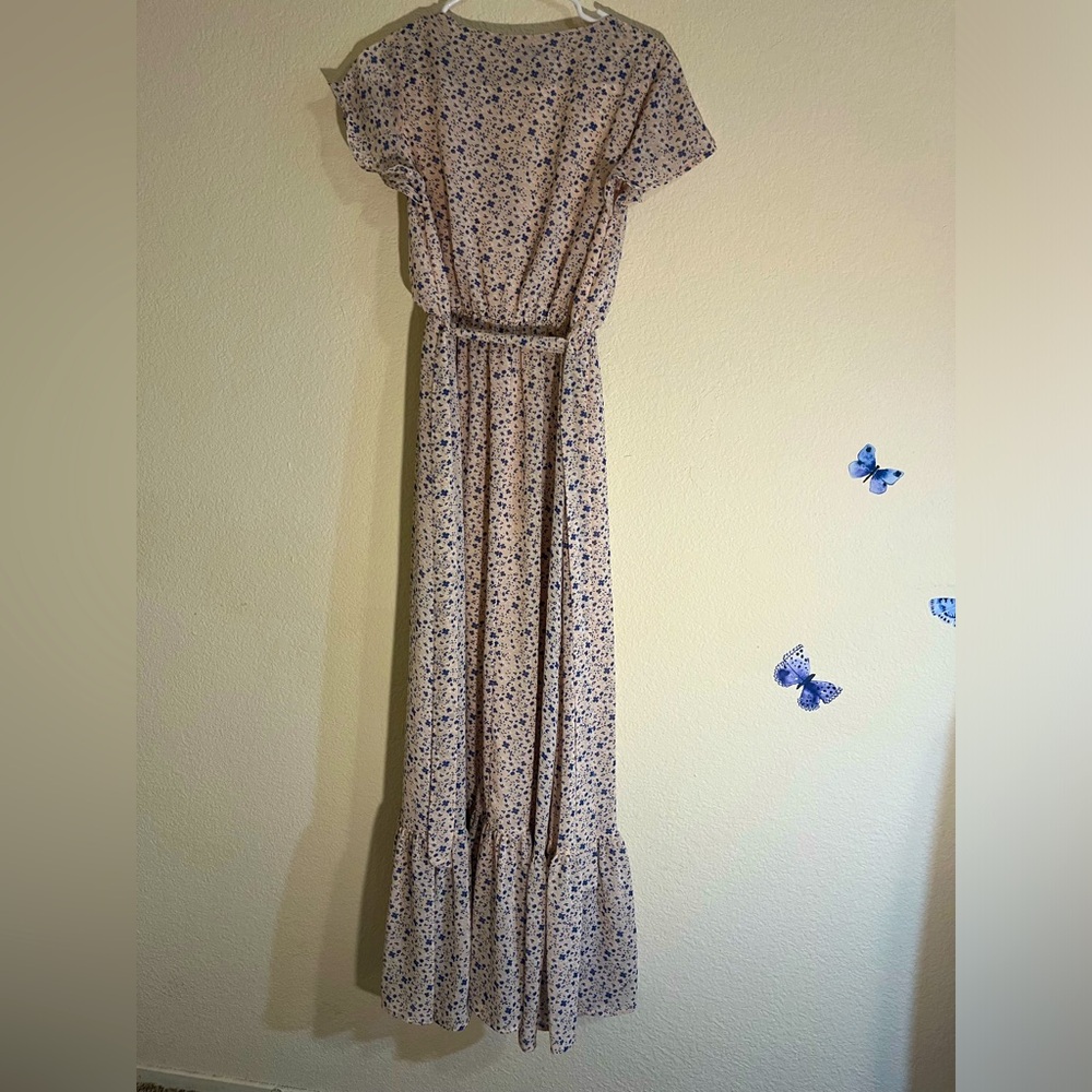 Maxi Floral Flowing Pink Dress